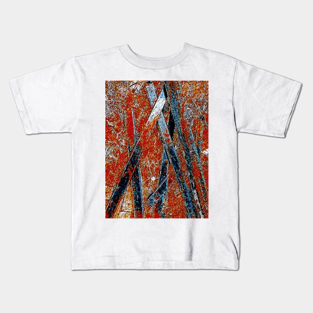 Blue Poles Firestorm Kids T-Shirt by Tovers